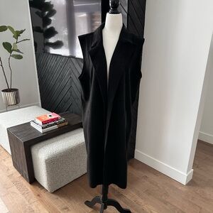 Black long  suede vest